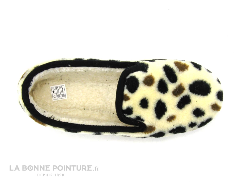 RYB 227005 Beige - Pois Marron Et Noirs - Chausson Femme 4 RYB 227005 Beige - Pois Marron Et Noirs - Chausson Femme – Image 2