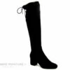 The Divine Factory QL4554 Stretch Noir - Botte Cuissarde Talon Carre