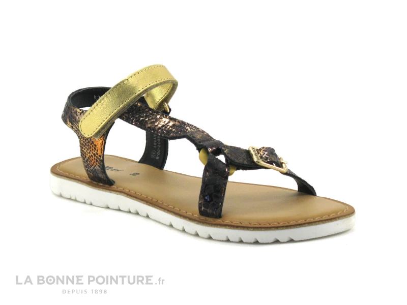 Kickers BRASKA Noir Or Reptile - Sandale Fille Bride Salome 3 Kickers BRASKA Noir Or Reptile - Sandale Fille Bride Salome