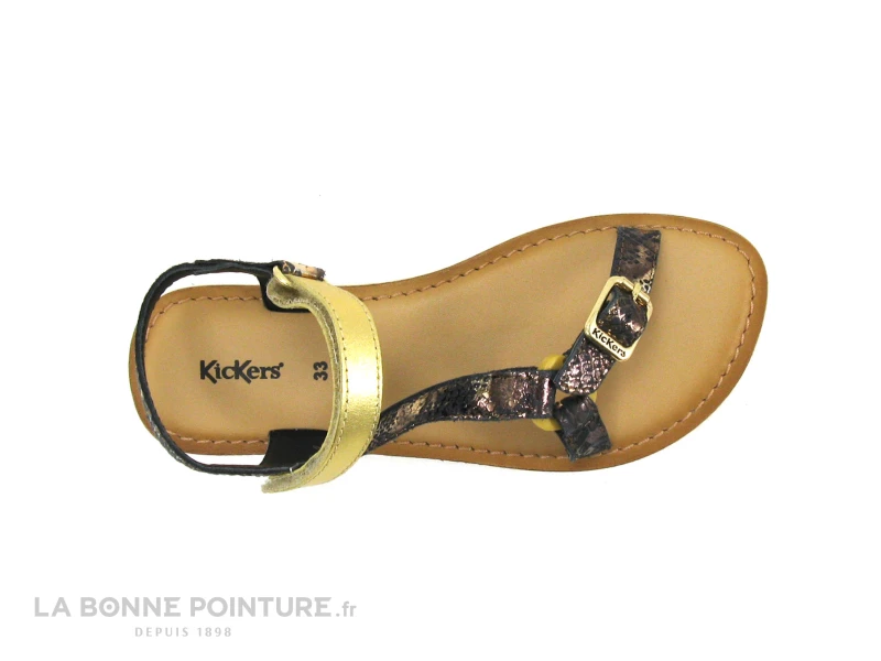 Kickers BRASKA Noir Or Reptile - Sandale Fille Bride Salome 8 Kickers BRASKA Noir Or Reptile - Sandale Fille Bride Salome – Image 6