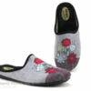 Selkis 22340 - Gris - Fleurs Multicolores - Pantoufle Mule Femme