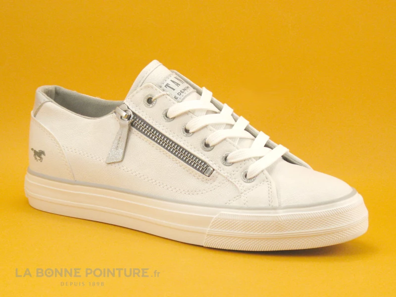 Mustang 1272-308-1 Weiss - Basket Blanche Zip Et Lacet 3 Mustang 1272-308-1 Weiss - Basket Blanche Zip Et Lacet