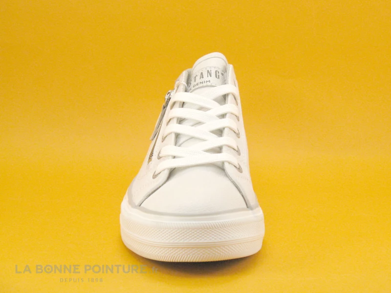 Mustang 1272-308-1 Weiss - Basket Blanche Zip Et Lacet 4 Mustang 1272-308-1 Weiss - Basket Blanche Zip Et Lacet – Image 2