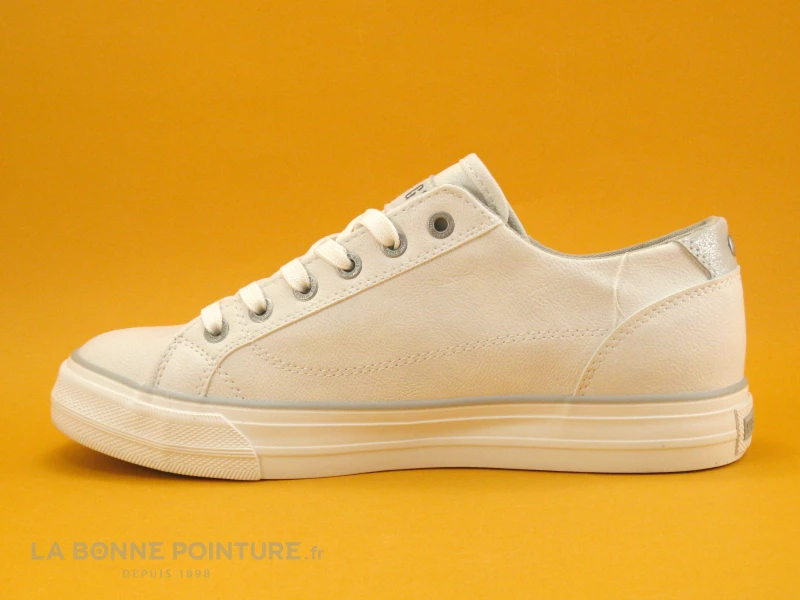 Mustang 1272-308-1 Weiss - Basket Blanche Zip Et Lacet 5 Mustang 1272-308-1 Weiss - Basket Blanche Zip Et Lacet – Image 3