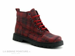 Bopy SIGMALA Rouge Ecossais - Boots Fille