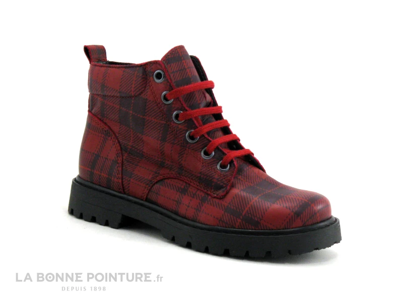 Bopy SIGMALA Rouge Ecossais - Boots Fille 3 Bopy SIGMALA Rouge Ecossais - Boots Fille