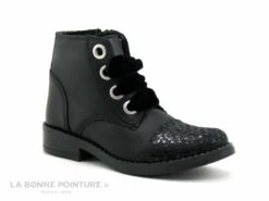 MKids MESALE MK2778D8IA - Noir - Lacet Velours - Boots Fille