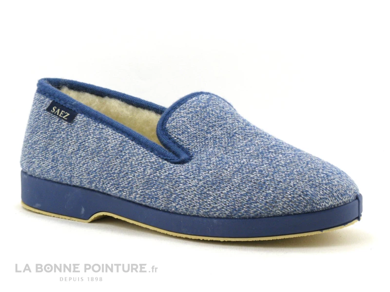 Saez CADETE Bleu - Charentaise Femme Fourree Laine 3 Saez CADETE Bleu - Charentaise Femme Fourree Laine