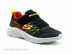 Skechers Microspec TEXLOR Black Red 403770L - Basket Noire GARCON