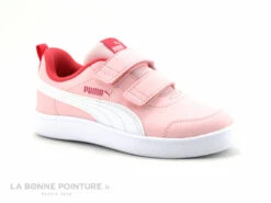 Puma COURTFLEX V2 V PS 371543-25 - Basket Fille Rose A Scratches