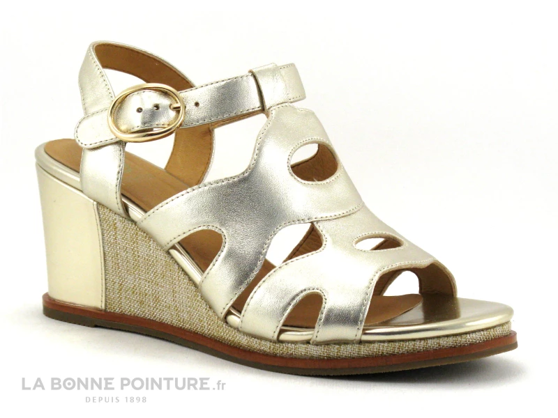 Fugitive IREEL Or - LPITV11 - Nu-pieds Dore - Talon Haut Compense 7 Fugitive IREEL Or - LPITV11 - Nu-pieds Dore - Talon Haut Compense – Image 5