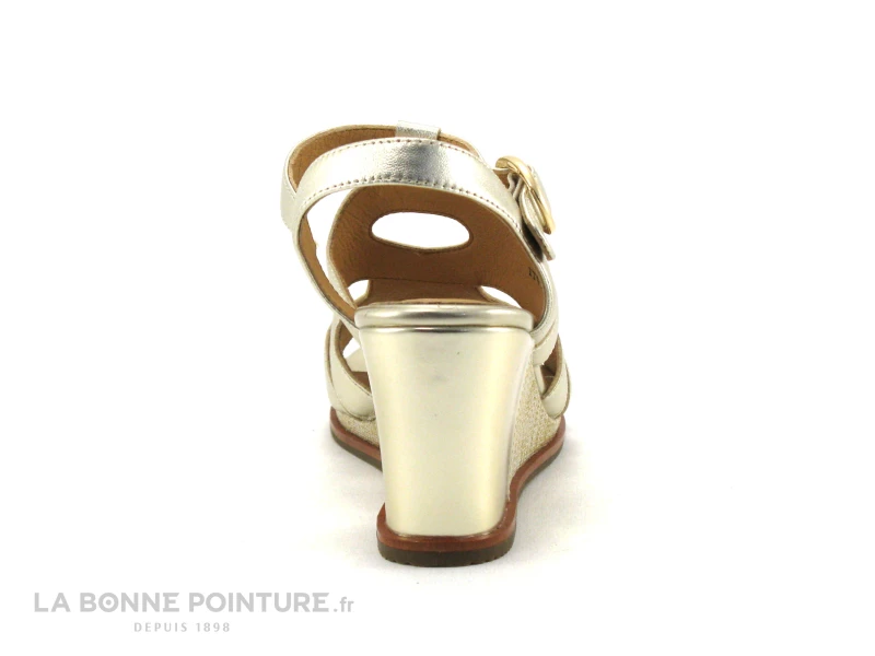 Fugitive IREEL Or - LPITV11 - Nu-pieds Dore - Talon Haut Compense 6 Fugitive IREEL Or - LPITV11 - Nu-pieds Dore - Talon Haut Compense – Image 4