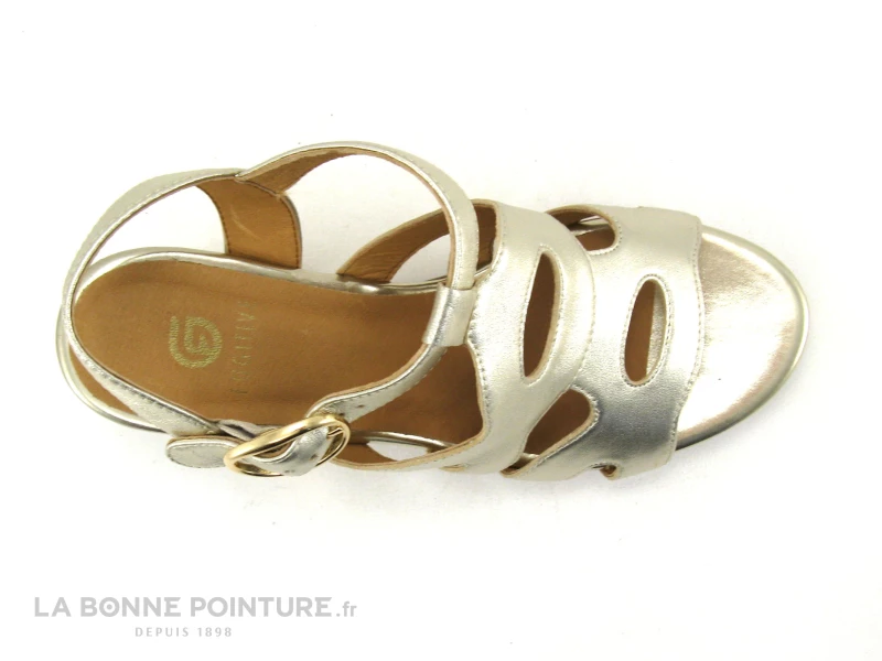 Fugitive IREEL Or - LPITV11 - Nu-pieds Dore - Talon Haut Compense 8 Fugitive IREEL Or - LPITV11 - Nu-pieds Dore - Talon Haut Compense – Image 6