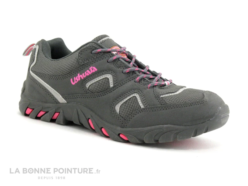 Ushuaia HUARAZ Gris Fonce Rose - Basket Randonnee Femme 3 Ushuaia HUARAZ Gris Fonce Rose - Basket Randonnee Femme