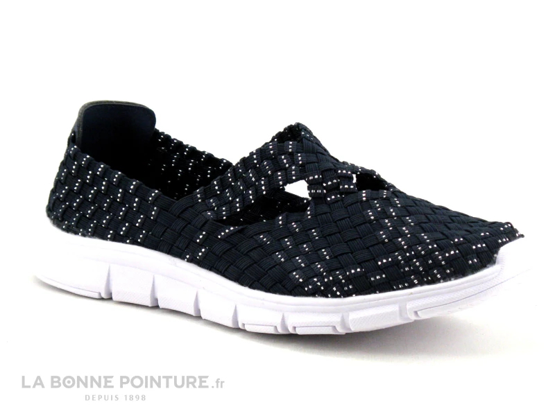 Morans KADOUR Marine - Paillettes Argent - Basket Elastique Femme 3 Morans KADOUR Marine - Paillettes Argent - Basket Elastique Femme