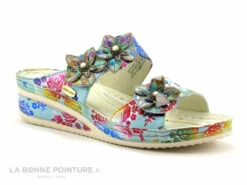 Laura Vita JACDISO 06 Blanc - Mule Originale Femme - Semelle Compensee