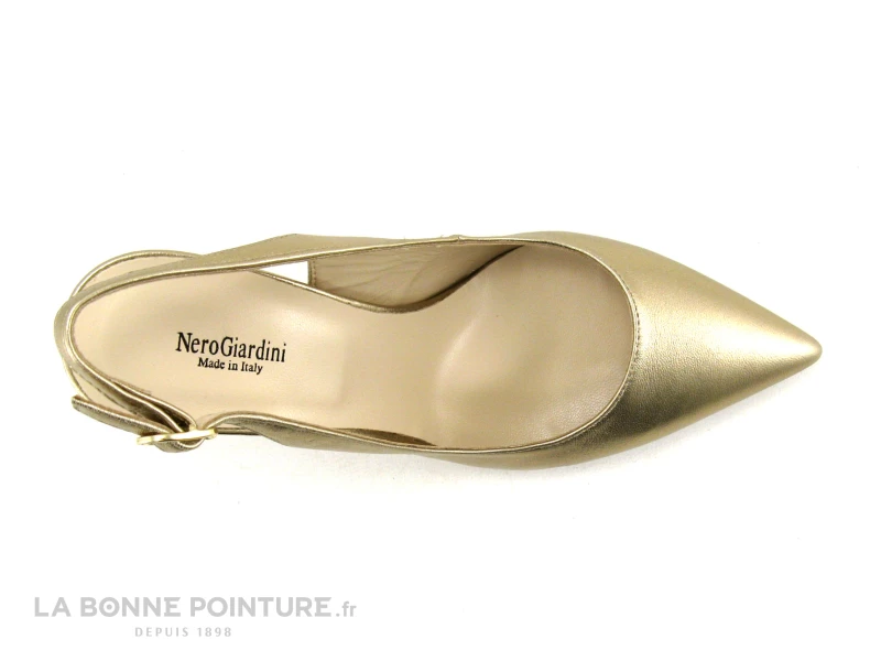 NeroGiardini E307041DE 434 - Escarpin Or Talon Haut Et Bride Arriere 8 NeroGiardini E307041DE 434 - Escarpin Or Talon Haut Et Bride Arriere – Image 6