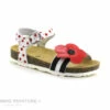 Sonia C BIA - Rayures Pois Fleur - Rouge Noir Blanc - Sandale Fille