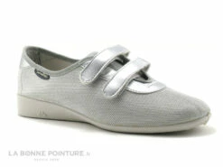 Semelflex Marie-Jo Pantoufle Gris Galet Velcro