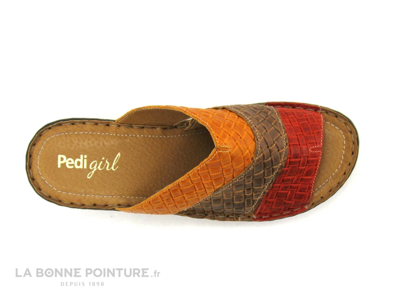 Pedi Girl YVAIR Rouge Safran - Mule Femme Petit Talon 8 Pedi Girl YVAIR Rouge Safran - Mule Femme Petit Talon – Image 6