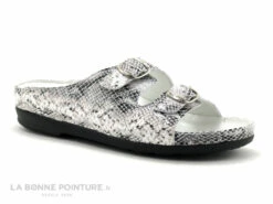 Pedi Girl WELL Off White Reptile - Mule Femme Brides Reglables