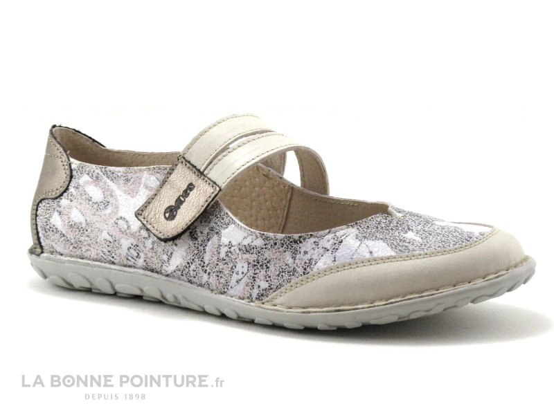 Alce Shoes 9166 - Beige - Imprime Noir Blanc Bone - Ballerine Velcro 3 Alce Shoes 9166 - Beige - Imprime Noir Blanc Bone - Ballerine Velcro