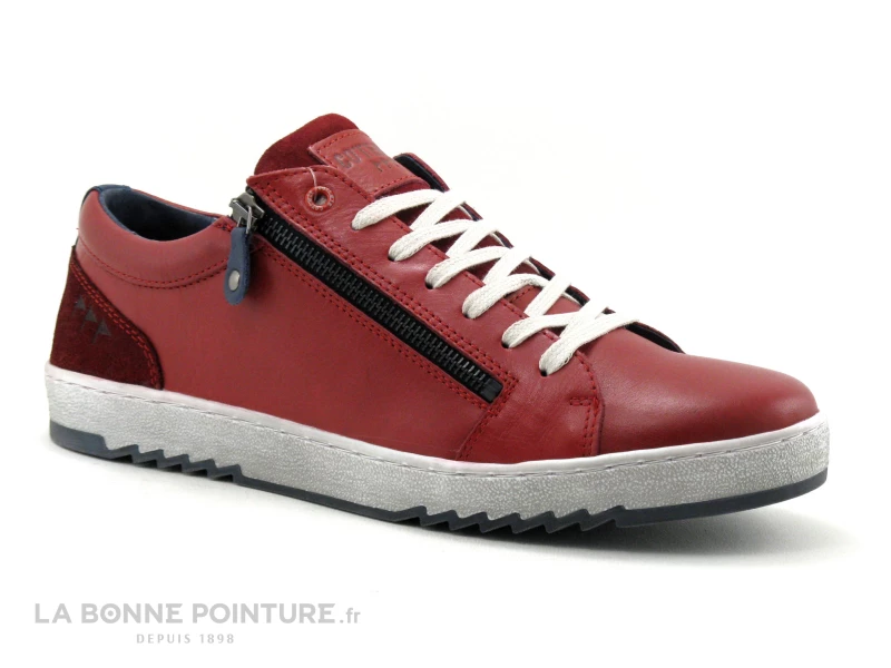 Cotemer USSYBA - Basket Homme Cuir Rouge - Lacet Et Zip 3 Cotemer USSYBA - Basket Homme Cuir Rouge - Lacet Et Zip