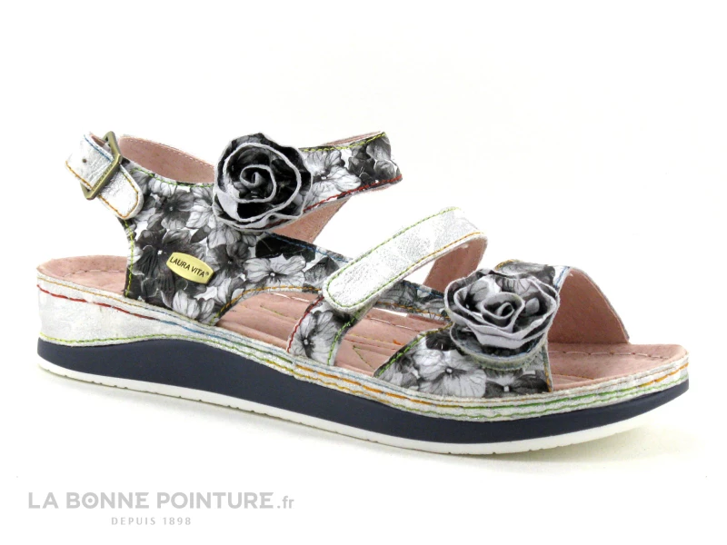 Laura Vita BRCUELO 0621 Gris - Sandale Reglable Femme 3 Velcros 3 Laura Vita BRCUELO 0621 Gris - Sandale Reglable Femme 3 Velcros