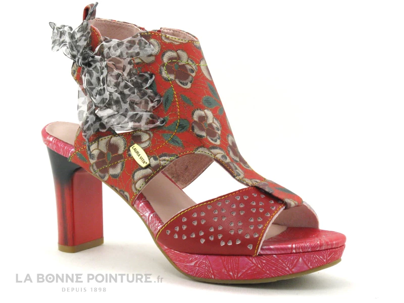 Laura Vita HICAO Rouge - Sandale Talon Haut - Ruban 7 Laura Vita HICAO Rouge - Sandale Talon Haut - Ruban – Image 5