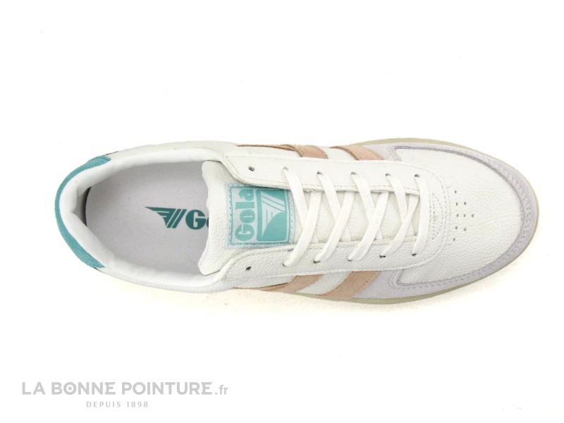 Gola GRANDSLAM Trident - Blanc Rose Vert - Basket Mode Femme 8 Gola GRANDSLAM Trident - Blanc Rose Vert - Basket Mode Femme – Image 6