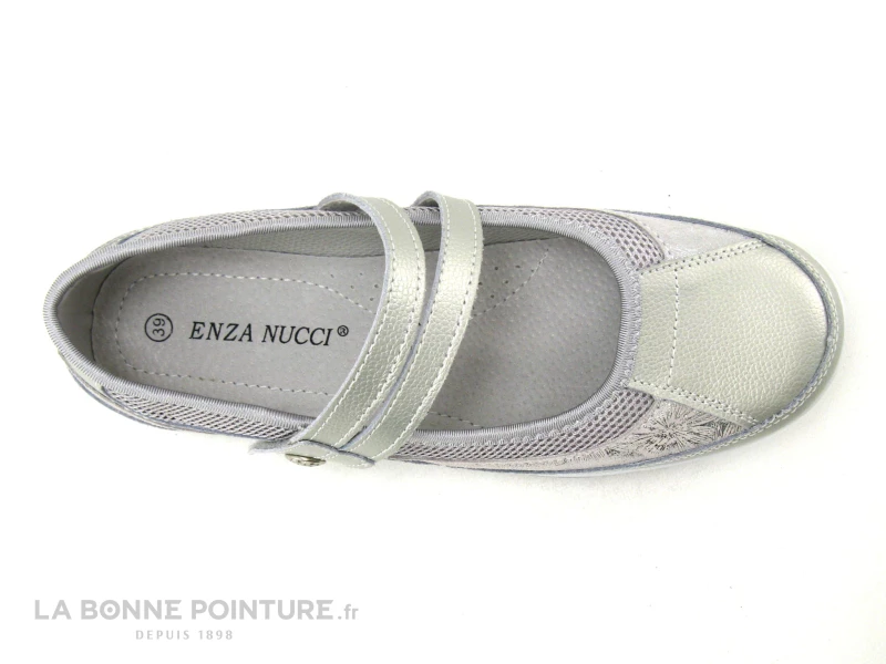Enza Nucci FC4316 Argent - Ballerine Grise Avec Bride Velcro 5 Enza Nucci FC4316 Argent - Ballerine Grise Avec Bride Velcro – Image 3