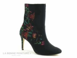 Tamaris 1-25370-23 Black Flower - Bottine Fleurie Talon Haut