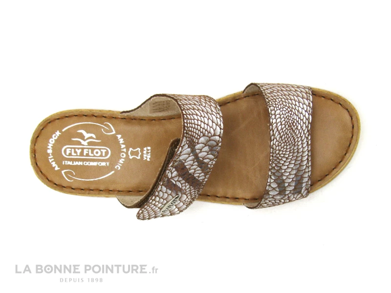 Fly Flot FUBBU Marron Argent Ecailles - Mule Femme Avec Velcro 5 Fly Flot FUBBU Marron Argent Ecailles - Mule Femme Avec Velcro – Image 3