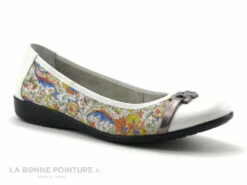 Inea - INDIRA Fleurs - Creme Jaune - Ballerine Femme