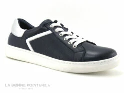 Morans ESPACE Marine - Argent - Basket Basse Femme En Cuir