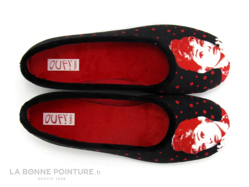 Ouf Tempo COMINO Noir Rouge - Audrey Hepburn - Pantoufle Ballerine 8 Ouf Tempo COMINO Noir Rouge - Audrey Hepburn - Pantoufle Ballerine – Image 6