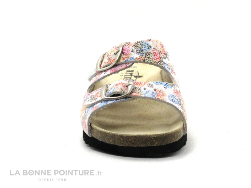 Artika Soft BASQUE Vaq Roses - Blanc - Multicolore - Mule Femme 4 Artika Soft BASQUE Vaq Roses - Blanc - Multicolore - Mule Femme – Image 2