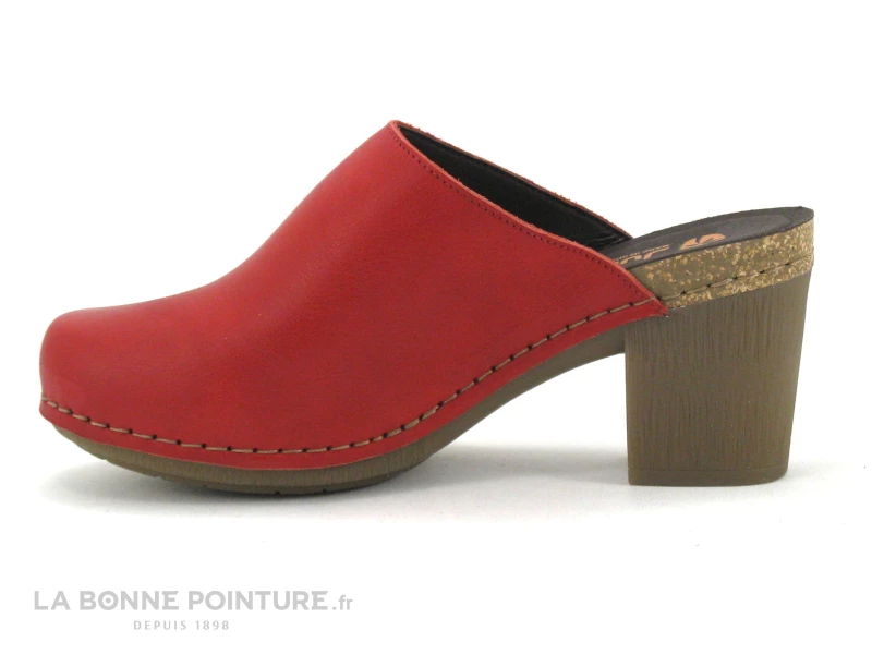 Jungla 7855 Rojo - Sabot Femme Cuir Rouge - Talon Haut 5 Jungla 7855 Rojo - Sabot Femme Cuir Rouge - Talon Haut – Image 3