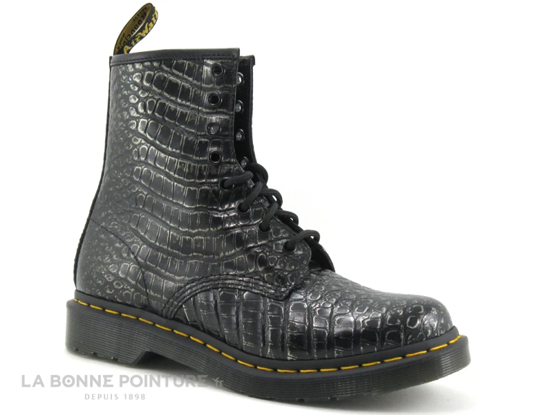 Dr. Martens Dr Martens 1460 Gun Metal - 27249029 - Wild Croc Emboss - Bottine Lacet 3 Dr. Martens Dr Martens 1460 Gun Metal - 27249029 - Wild Croc Emboss - Bottine Lacet
