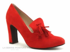 Caty Kivala - LISA Velours Rouge - Pompons - Escarpin Talon Haut -LA BONNE POINTURE Soldes cd24607c73b9e66c561f35ea11d5d5ef img 7871.jpg 114934