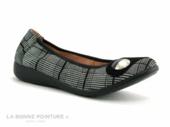 Inea FABAGO - Ballerine Prince De Galles Noir Blanc Bordeaux