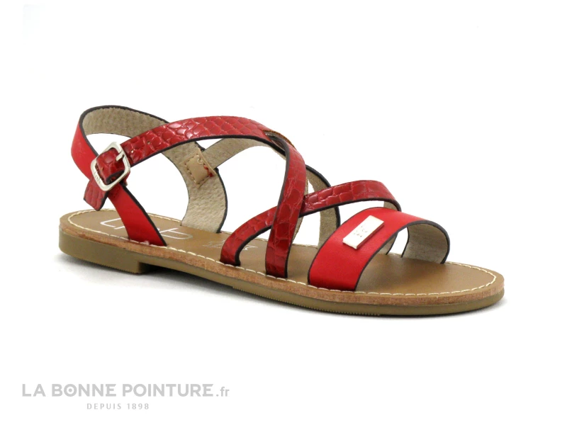LPB BIANKA Rouge - Croco - Nu-pieds Mode Fille 7 LPB BIANKA Rouge - Croco - Nu-pieds Mode Fille – Image 5