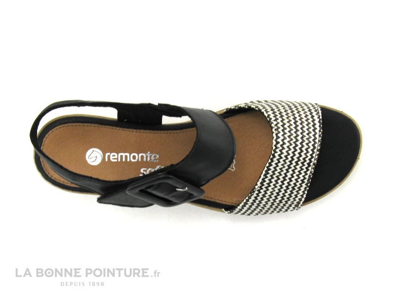Remonte R6453-01 - Noir - Creme - Sandale Talon Compense 8 Remonte R6453-01 - Noir - Creme - Sandale Talon Compense – Image 6