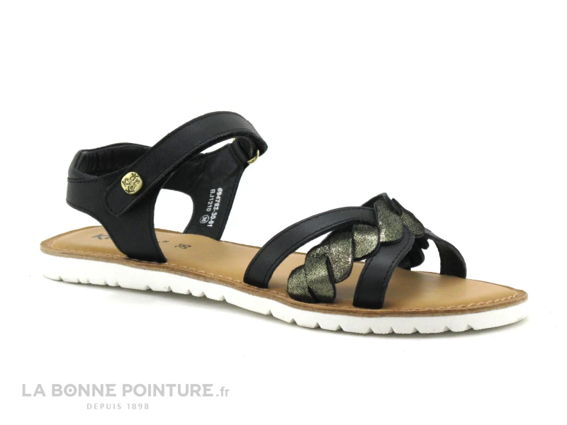 Kickers BETTY Noir Or 694793-30 - Sandale Fille 3 Kickers BETTY Noir Or 694793-30 - Sandale Fille