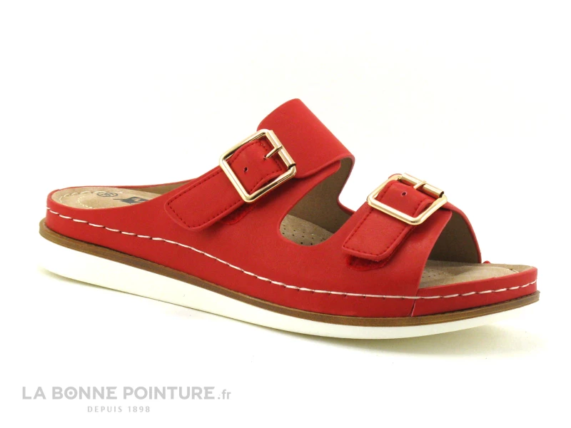 Morans ROLTING Rouge - Mule Femme Avec Brides A Scratch 3 Morans ROLTING Rouge - Mule Femme Avec Brides A Scratch