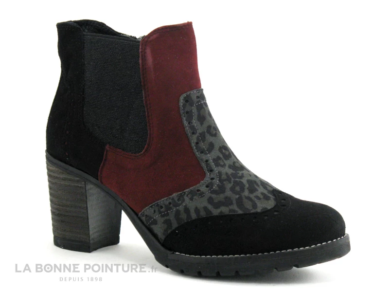 Geo Reino CALAFAL Noir Leopard Bordeaux - Bottine Talon 7 Geo Reino CALAFAL Noir Leopard Bordeaux - Bottine Talon – Image 5