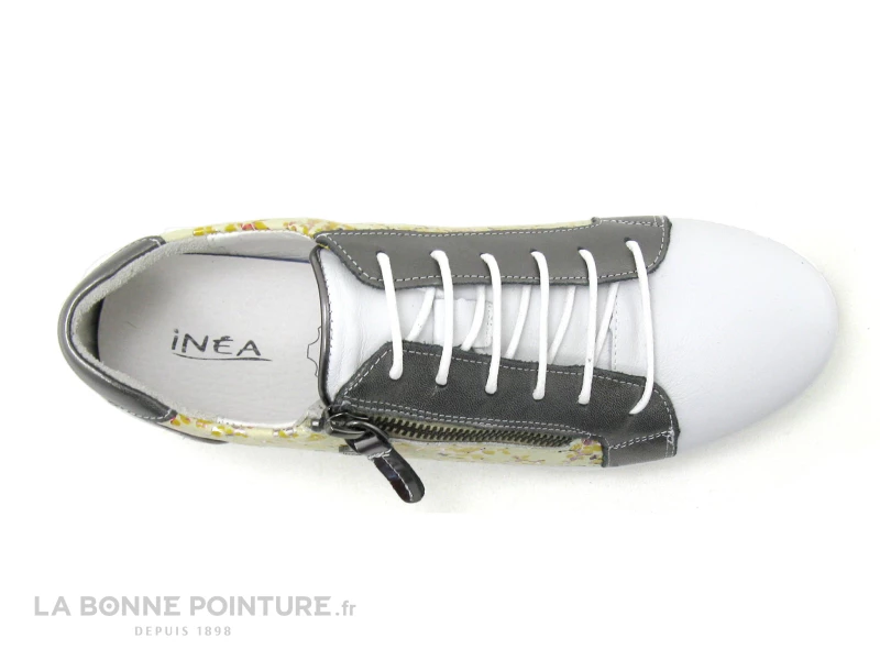 Inea FARFADET Blanc Jaune - Basket Femme Lacet Et Zip 8 Inea FARFADET Blanc Jaune - Basket Femme Lacet Et Zip – Image 6