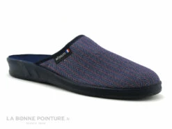 Airplum FABRICE Marine - Rayures Rouges - Pantoufle Mule Homme