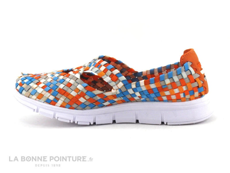 Morans KUBOKA Orange Turquoise - Basket Elastique Femme 5 Morans KUBOKA Orange Turquoise - Basket Elastique Femme – Image 3