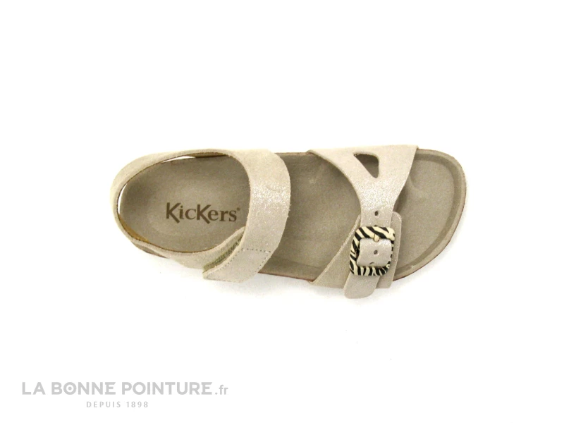 Kickers SUNKRO 858547 Argent Zebre - Sandale Reglable Fille 8 Kickers SUNKRO 858547 Argent Zebre - Sandale Reglable Fille – Image 6